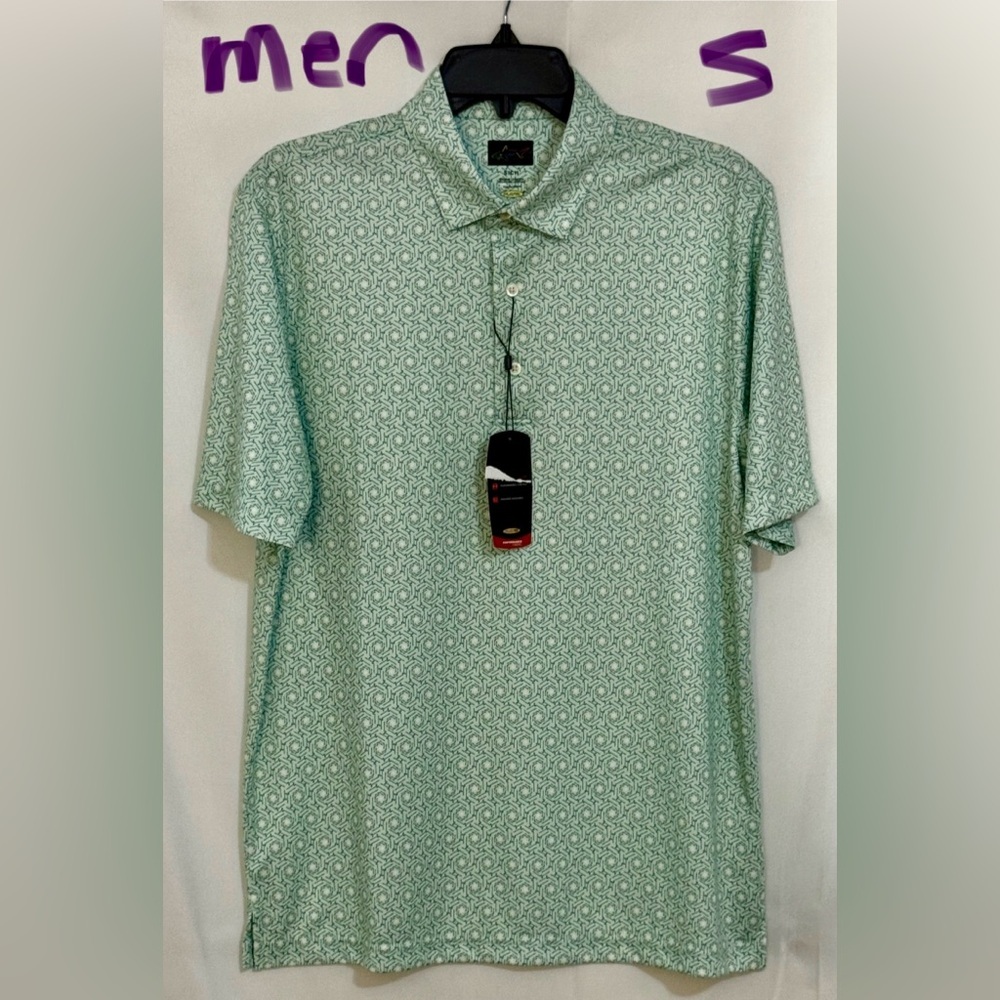 Greg Norman Collection Mint Patterned Polo